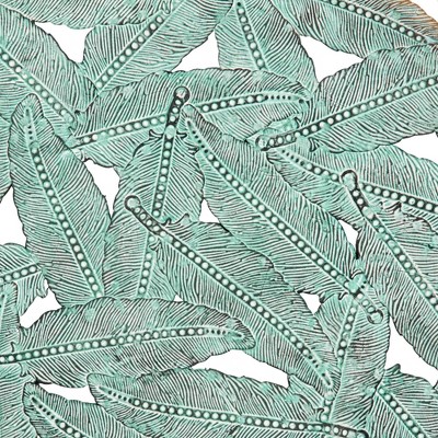 Set of 3 Blue Iron Feather Cutout Wall Sculptures
