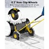 36" Wheeled Snows Shovel Heavy-Duty 2-Wheel Snow Shovel with Adjustable Height T-Shaped Handle - 3 of 4