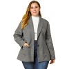 Agnes Orinda Women's Plus Size Plaid Formal Notched Lapel Blazer - 4 of 4