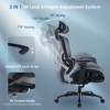 Ergonomic Mesh Office Chair with Footrest, High Back Desk Chair with Wide Headrest, Adjustable 3D Arms, Tilt Lock, Lumbar Support - Grey - 4 of 4