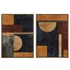 Gulches Hand-Embellished Abstract 2-Piece Framed Canvas Wall Art Set - Unique Elegance for Your Home - 2 of 4