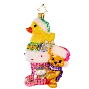 Christopher Radko 5.5 Inch Down With Fur In Pink Tree Ornaments - 1 of 3