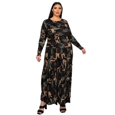 L I V D Women's Silvestra Camo Tiered Maxi Dress
