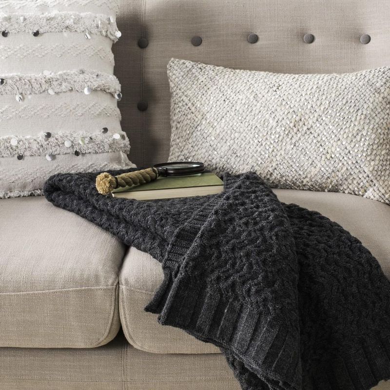 Affinity Knit Throw Blanket - Dark Grey - 50" x 60" - Safavieh ., 2 of 3