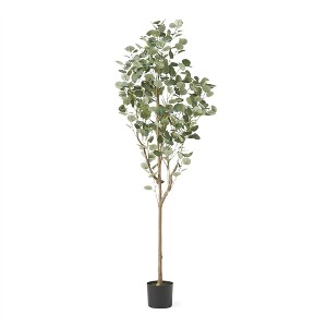 XINGHANZHENXUAN 1 Pcs Artificial Tree, Pre-Potted Faux Plant with Bendable Iron Stem for Indoor & Outdoor Decor - 1 of 4