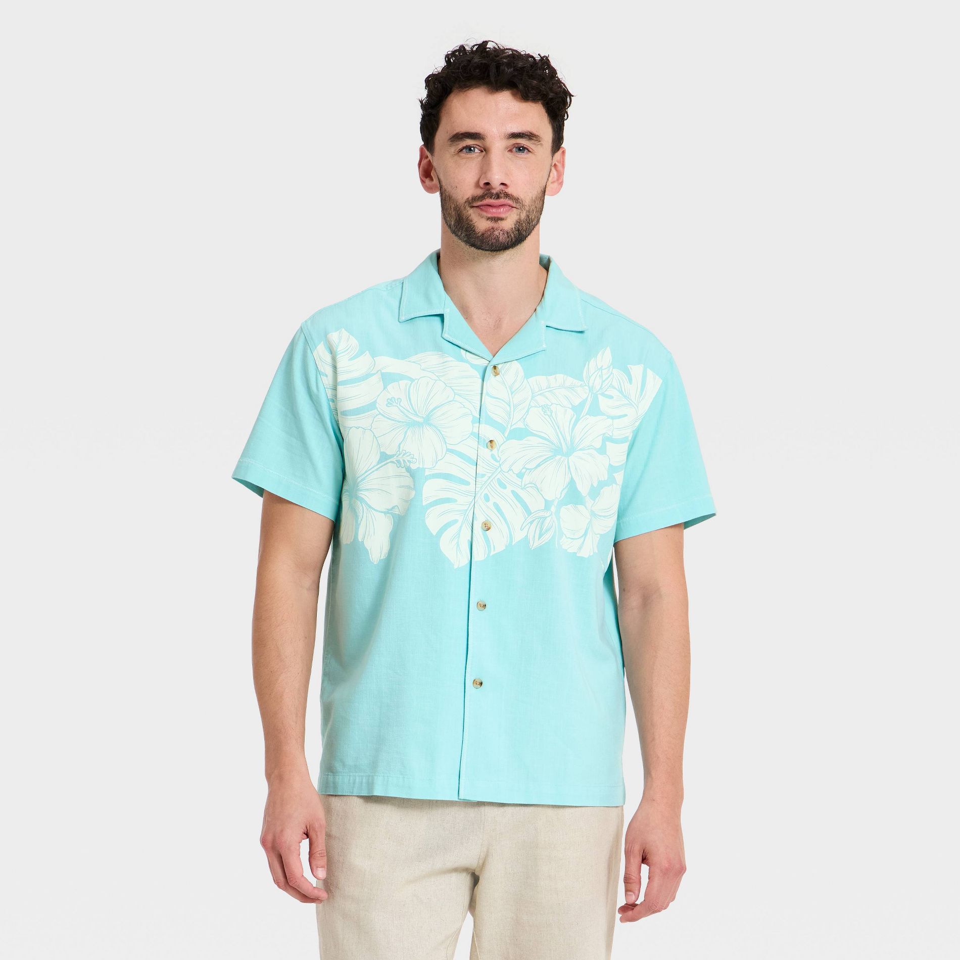 Men's Short Sleeve Button-Up Camp Shirt - Goodfellow & Co™