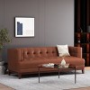 Christopher Knight Home Raintree Mid Century Modern Faux Leather Tufted 3 Seater Sofa - 2 of 4