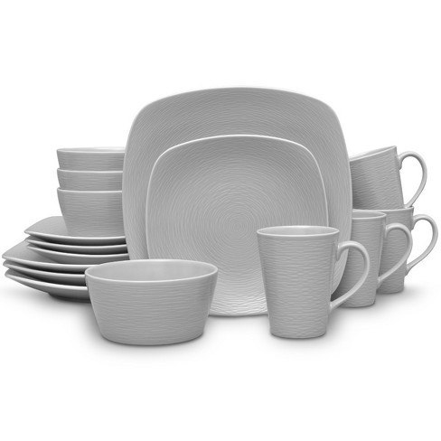 Spiral Grey Porcelain 12 Piece Dinnerware Set, Service For 4 – Godinger