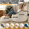 AENKYO Microfiber Upholstered Bean Bag Sofa Chair with Footstool, Petal Back Memory Foam Lazy Sofa for Living Room & Bedroom - 3 of 4