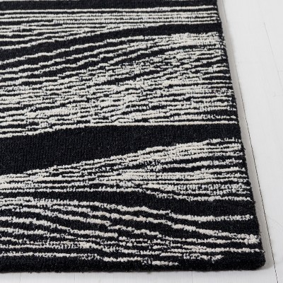 Elegant Metro Hand-Tufted Black Wool Area Rug 8' x 10'