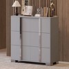 SEVOBAL Dressers Modern Dresser with Metal Handles and Sleek Mirrored Storage for Stylish Bedroom or Living Room, Gray, 17.7"*47.2"*30.3" - 4 of 4