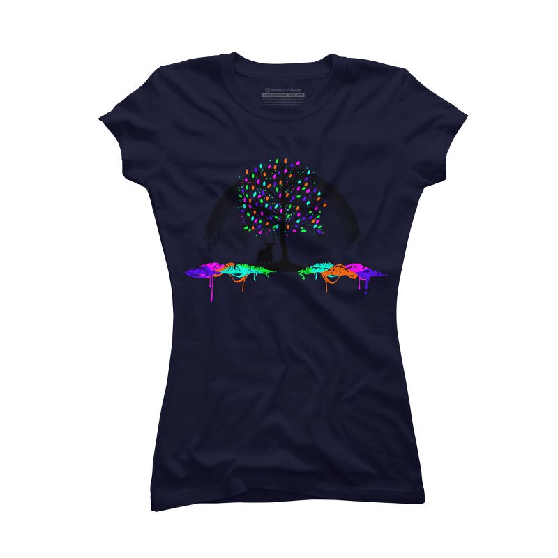 Junior's Design By Humans Melting Colors Parasite By Tobiasfonseca T-Shirt, 1 of 4