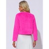 INSPIRE CHIC Women's Long Sleeve Open Front Cropped Winter Faux Fur Jacket - 3 of 4