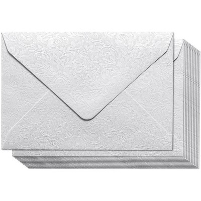 Juvale 100-Count Bulk Mini Envelopes for Gift and Business Cards, Floral White, 4.3" x 3"