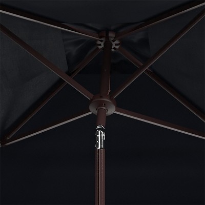 Elegant Navy and White 7.5 Ft Square Patio Umbrella with Valance