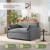 Chenille Armchair Sofa with Extra-Wide & Deep Seat, Color-Blocking Accent Chair with 2 Throw Pillows for Living Room, Bedroom - 3 of 4
