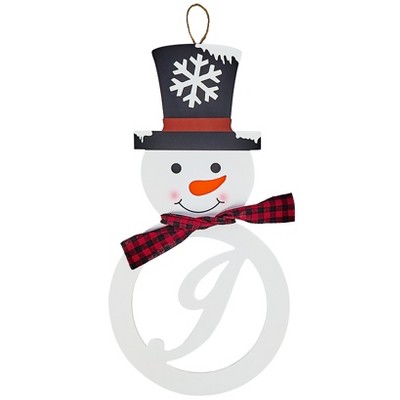 The Lakeside Collection Monogram Snowman Wall Hangings - J