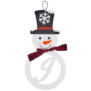 The Lakeside Collection Monogram Snowman Wall Hangings - J - 1 of 2