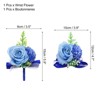 Unique Bargains Silk Wedding Artificial Rose Boutonniere and Wrist Corsage Set - 2 of 4