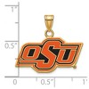 Black Bow Jewelry 14k Yellow Gold Plated Sterling Silver Oklahoma State Cowboys NCAA Small Pendant - 2 of 3