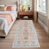 Coucheta boho Vintage Rug - Washable, Non-Slip Low-Pile Floral Accent Carpet for Home & Office - 3 of 4