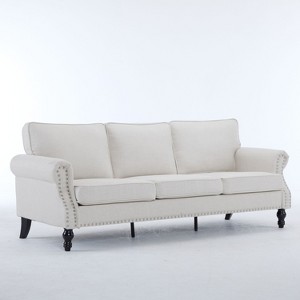 NicBex 82.68 Inch Faux Leather 3-Seater Sofa with Nailhead Trim for Living Room,Apartment,Office - 1 of 4