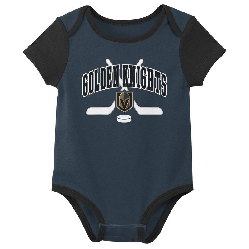 NHL Vegas Golden Knights Baby Boys&#39; Bodysuit 3pk Set, 2 of 5