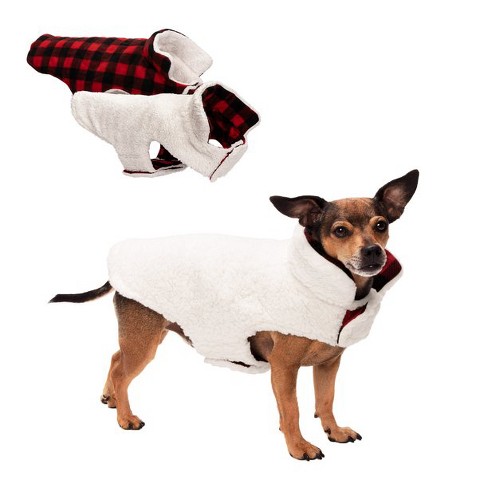 FurHaven Flex Fit Reversible Snuggle Terry Dog Coat Cream Extra Small