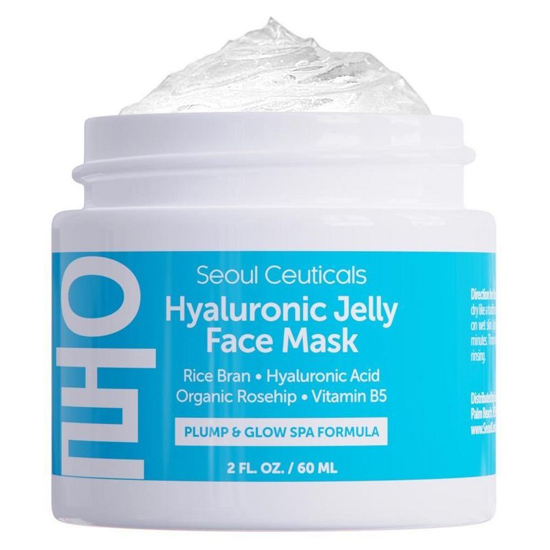 Seoul Ceuticals Korean Skin Care Hyaluronic Acid Jelly Mask - Korean Face Mask Skincare K Beauty Face Masks Contains Rice Bran + Rosehip, 2oz, 1 of 6