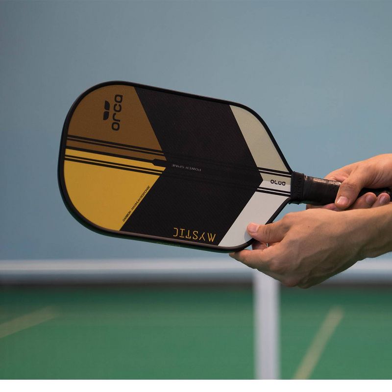 Orca Mystic Carbon Fiber Pickleball Paddle with Neoprene Cover - Black/Yellow/White, 4 of 7