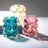 3.75" Bubble Texture Glass Votives - Set of 3, Multicolor - 3 of 4