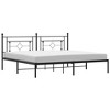 vidaXL Metal Bed Frame with Headboard Black 76 in.x79.9 in. King - image 2 of 4