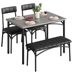 Jojoka Kitchen Table and Chairs Dining Table Set for 4, Rectangular Table Set with Upholstered Bench for Small Space, Apartment - 1 of 4