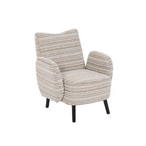 Gulches Modern Minimalist Sanded Fabric Armchair Ergonomic Backrest Side Storage Pocket Solid Wood Legs Anti Slip Comfortable Reading Chair Khaki - 1 of 4