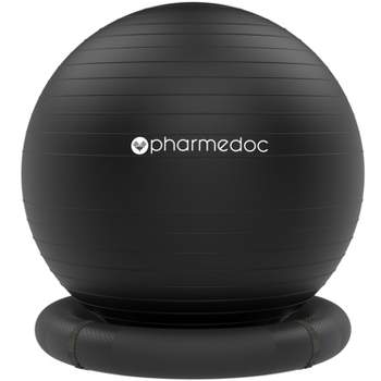 Pharmedoc Yoga Ball Chair - Exercise Ball Chair with Base & Bands for Home Gym Workout