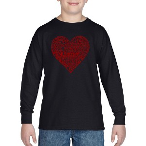 LA Pop Art Love Yourself - Boy's Word Art Long Sleeve T-Shirt - 1 of 4