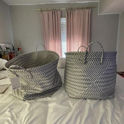 Large Woven Rectangular Storage Basket Gray/white - Brightroom™ : Target