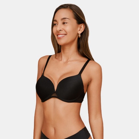 Women's Onyx V-Neck Seamless Demi Bra - Cupshe-32B-Black