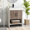 Costway 25" Bathroom Vanity Sink Combo w/Doors Open Shelf Backsplash Faucet Pop Up Drain - 4 of 4