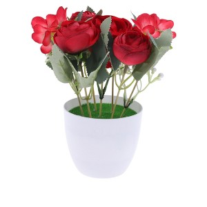 Unique Bargains Artificial Plants Hydrangea Tea Bud Plastic 3.74"x3.74"x7.87" 1 Pcs - 1 of 4