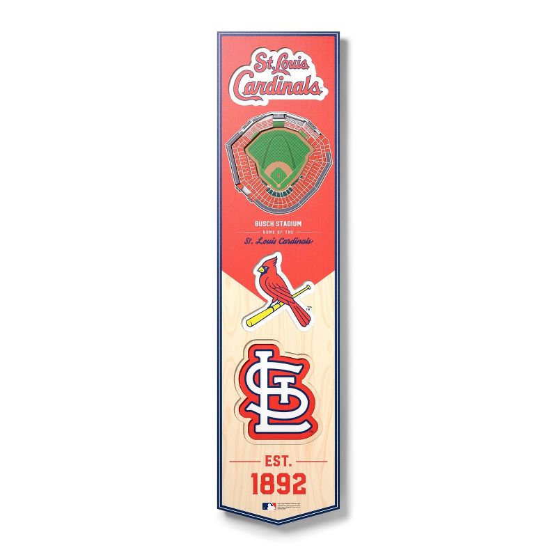 8&#34; x 32&#34; MLB St. Louis Cardinals 3D Stadium Banner, 1 of 5