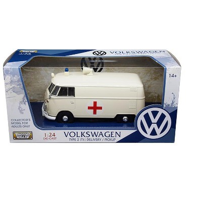 Volkswagen Type 2 (T1) Ambulance Cream 1/24 Diecast Model Car by Motormax