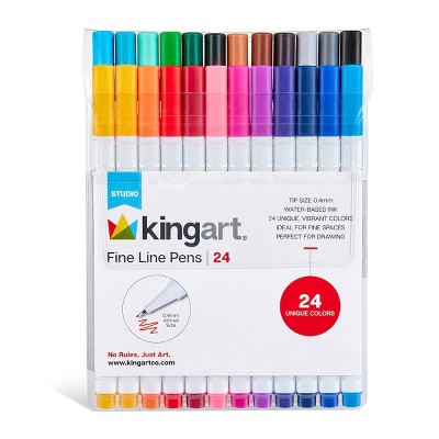 KINGART Fine Line Pens 24 Colors