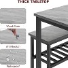 4-Pc Dining Table Set with 2 Chairs & Bench, Wooden Kitchen Table with Storage Rack, Space-Saving for Dining Room, Patio - 4 of 4