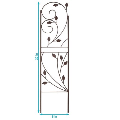 Rustic Brown Metal Garden Trellis Set for Climbing Plants