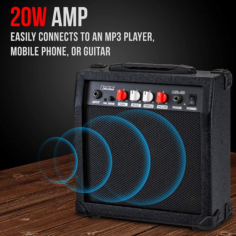 LyxPro Electric Guitar Amp, 20w Portable Mini Amplifier, 2 of 6