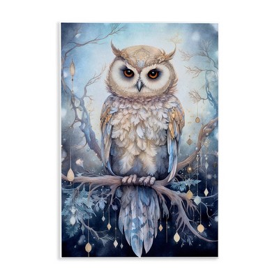 Stupell Industries Owl on Twinkling Branch, 13" x 19"