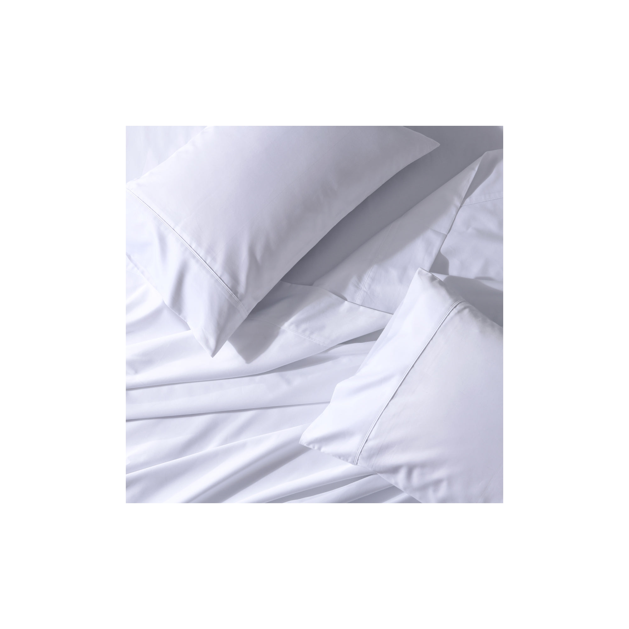 Cool & Crisp Percale Cotton Sheet Set - USA White King