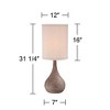 360 Lighting Chalane Rustic Table Lamp 31 1/4" Tall Antiqued Bronze with USB Charging Port Natural Cylinder Shade for Bedroom Living Room Office House - 4 of 4