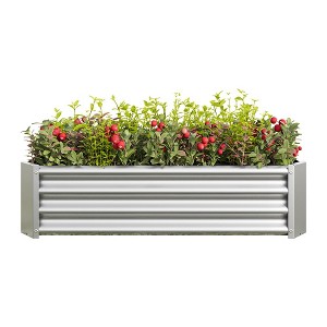 Raised Garden Bed, Rectangle Outdoor Planter Box, Multi-purpose Backyard Patio Planter Raised Beds For Flowers, Fruits Green - 1 of 4